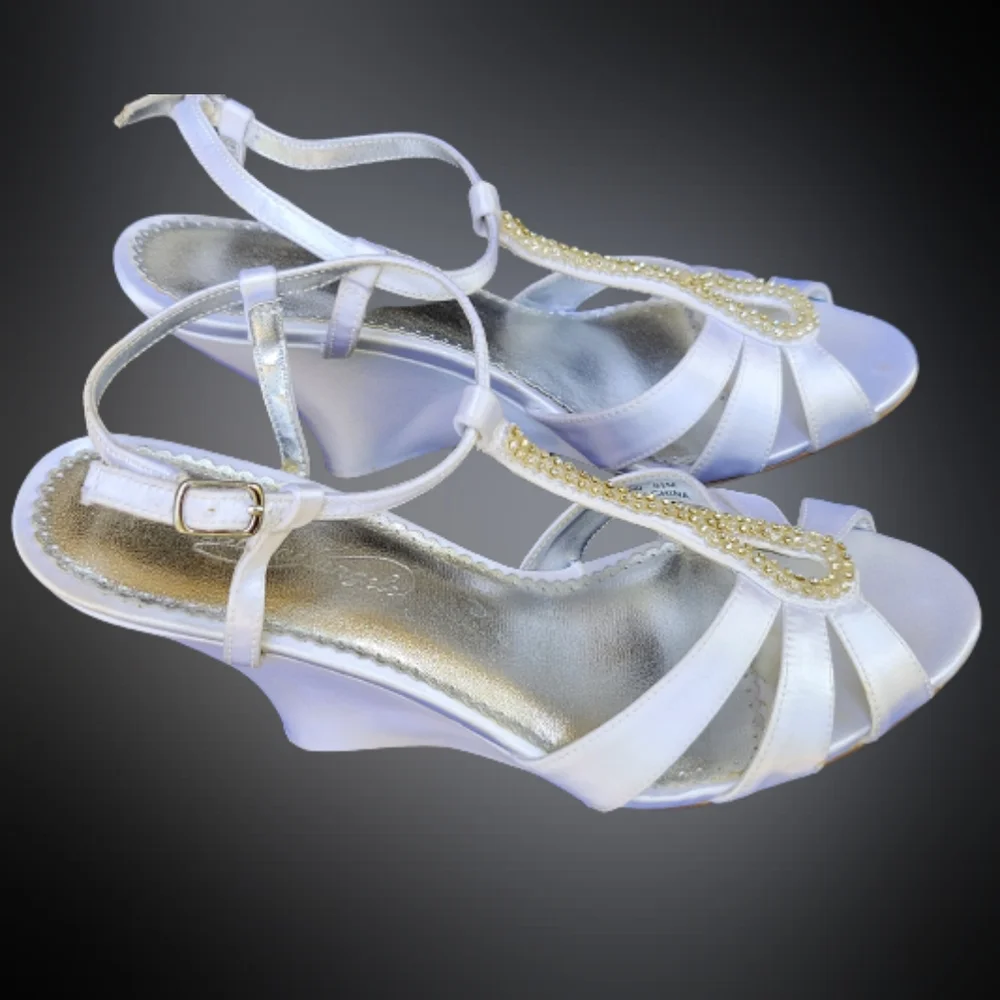 MIichelangelo White/Ivory Willow Wedges From David's Bridal